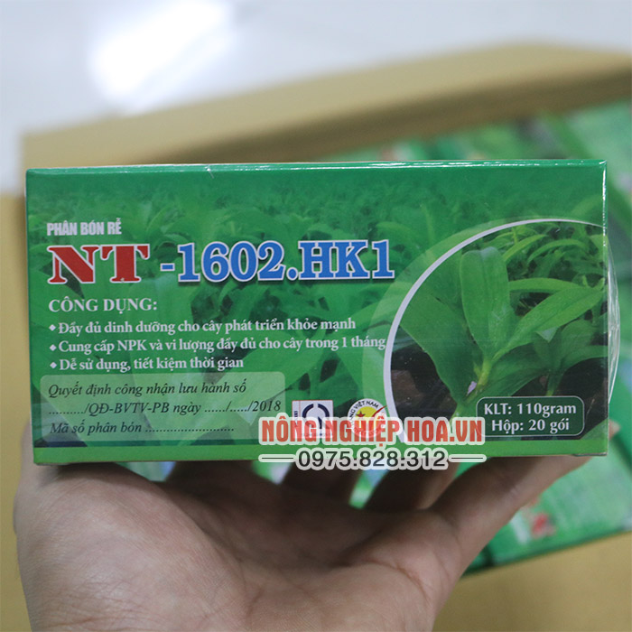 Dinh dưỡng cho lan NT 1602.HK1 dạng túi lọc hộp 110g