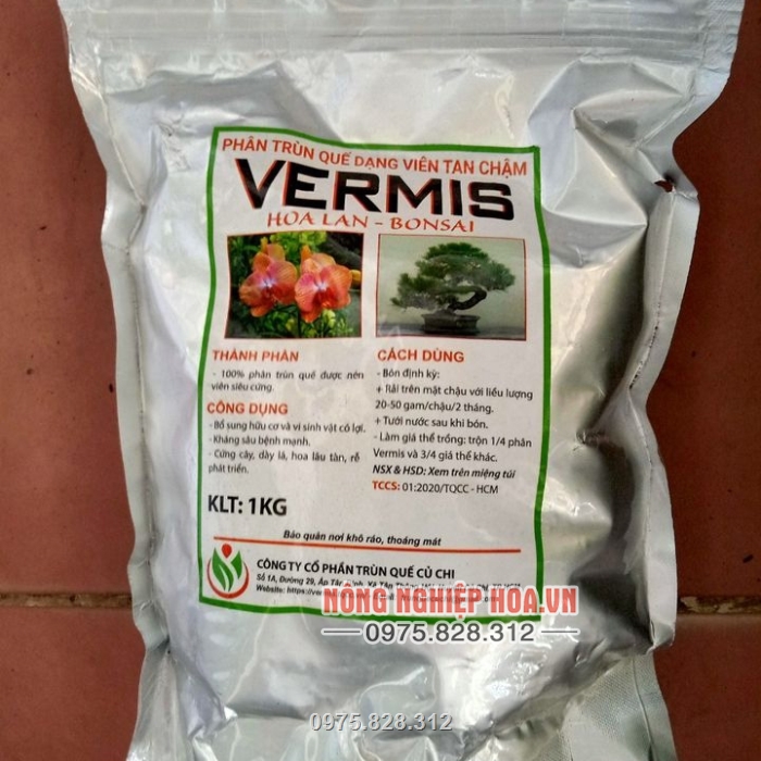 Phân tan chậm trùn quế Vermis chứa hàm lượng dinh dưỡng cao